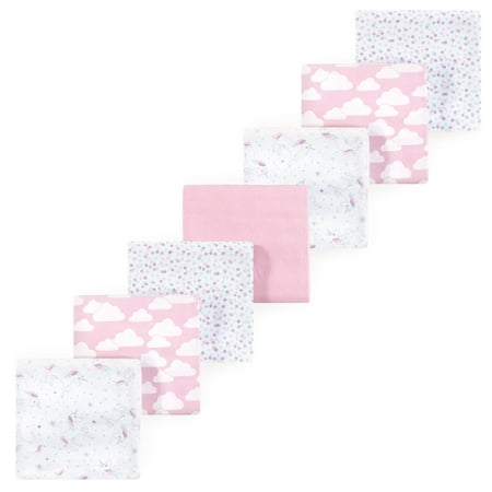 Luvable Friends Hudson Baby Flannel Receiving Blankets 7pk, Dreamy Unicorn
