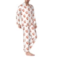 thumbnail image 2 of Salouo Orange Fox Print Button-Front Long Sleeve Pajama Set for Men, Soft 2Pjs Men's Long Sleeve Sleepwear-Medium, 2 of 7