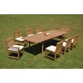 thumbnail image 4 of Grade-A Teak Dining Set: 8 Seater 9 Pc: 118" Double Extension Rectangle Table And 8 Devon Chairs (2 Arm & 6 Armless Chairs) WholesaleTeak #WMDV36, 4 of 4