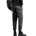 thumbnail image 6 of Liacowi Men Juniors Cargo Pants Oversized Casual Drawstring Pants Streetwear Long Cargo Trousers with Pockets, 6 of 7