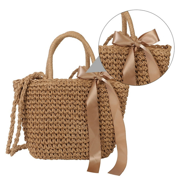 1pc Woven Handbag Woven Bag Beach Bag Storage Bag Grass Bag Cross body Bag Walmart
