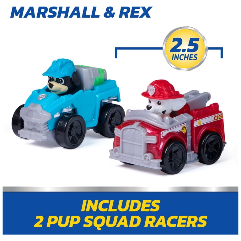 PAW Patrol Marshall Pup Squad Launchers with Rex Vehicle 2-Pack