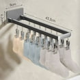 thumbnail image 3 of Clip Drying Hanger, Wall Mounted Windproof Foldable Sock Drying Rack  for Camping 16 Clips 43.3cm/17in, 3 of 7