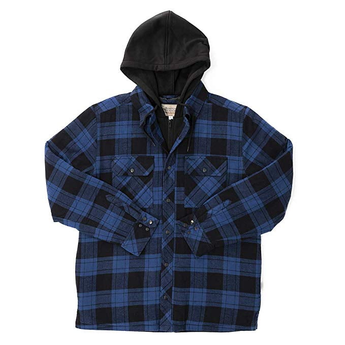 Boston Traders Men's Hooded Shirt Jacket, Estate Blue, Large - NEW ...