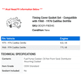 thumbnail image 2 of Timing Cover Gasket Set - Compatible with 1968 - 1976 Cadillac DeVille 1969 1970 1971 1972 1973 1974 1975, 2 of 2