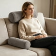 thumbnail image 5 of QuanTara Neck Roll Pillowcase with Zipper – Dark Gray Cylindrical Pillow Cover 5.9x15.7in, Soft Polyester Round Cushion Case for Bedroom, Living Room & Sofa, 5 of 6