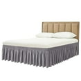 thumbnail image 6 of Deago Wrap Around Bed Skirt Three Fabric Sides Elastic Dust Ruffled 16 Inch Tailored Drop,Easy to Install Fade Resistant-Gray, Queen, 6 of 6