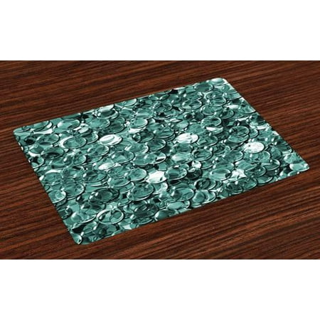 Pearls Placemats Set Of 4 Crystal Clear Balls Coins Pattern Never