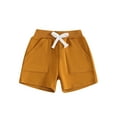thumbnail image 2 of Yunliwuli Baby Boys Shorts, Elastic Waist Solid Casual Short Summer Bottoms with Pockets for Daily, 2 of 10