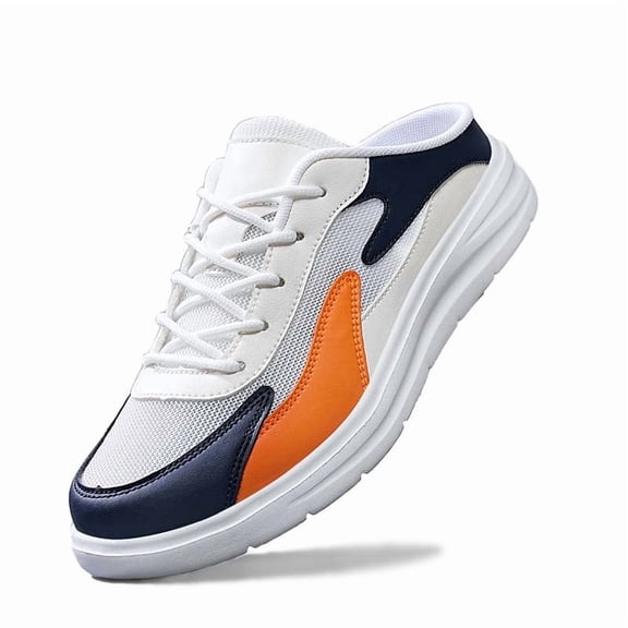 Men's Backless Mule Sneakers, Lace‑Up Slip‑On Casual Footwear with Mesh Upper and Stacked Outsole for Everyday Street Use