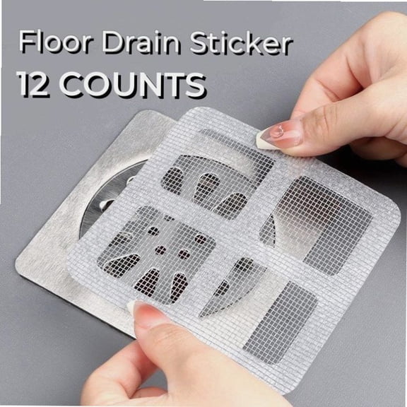 12pcs Drain Strainer Covers, disposable hair blockers for bathroom, laundry, bathtub, kitchen sink. Home bathroom accessories.
