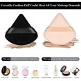 thumbnail image 3 of 12 Pieces Powder Puff Face Triangle Makeup Puff for Loose Powder Soft Body Cosmetic Foundation Sponge Mineral Powder Wet Dry Makeup Tool (Black, Nude, 3 of 4