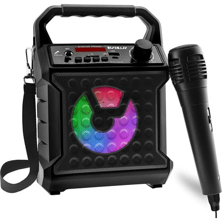 RISEBASS Karaoke Machine for Kids & Adults Singing Machine Speaker with Microphone Black