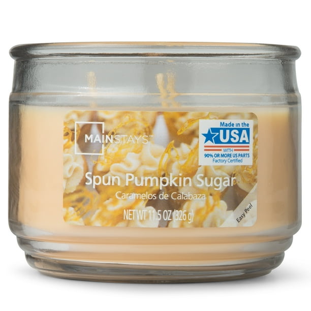 Mainstays 3Wick Table Top Candle, 11.5 oz., Spun Pumpkin Sugar