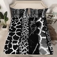 thumbnail image 2 of Homewish Fashion Leopard Print Twin Sheet Sets for Women, Giraffe Cheetah Animal Twin Fitted Sheet, Grey Abstract Ombre Flat Sheet, Super Cozy Room Decor, 3pcs, 2 of 7