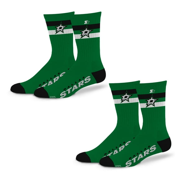 Unisex Starter Dallas Stars Team Color 2-Stripe 2-Pack Crew Socks Set
