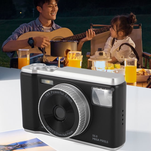 Cámara Digital 4K, Cámae Digital Retro CCD Cámara Vlogging de 50MP Con Pantalla de 2,83 Pulgadas, Zoom Digital 16x, Antivibracia, Linterta Incorporada para Principiando,