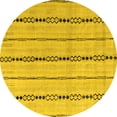 thumbnail image 1 of Ahgly Company Indoor Round Abstract Yellow Modern Area Rugs, 5' Round, 1 of 4