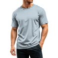 thumbnail image 5 of Mfakffe Shirts For Men Casual Striped T-Shirts Short Sleeve Crewneck Basic Tee, 5 of 5