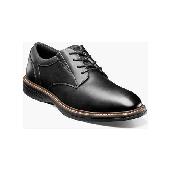 Nunn Bush Men's Griff Plain Toe Oxford Lightweight and Comfortable for All Occasions Leather Lace Up, Black 13 m
