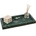 thumbnail image 2 of happimess Luxe Stone 12" x 6" Classic Minimalist Rectangular Marble Bathroom Countertop Tray, Green, TRY4001F, 2 of 4