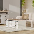 thumbnail image 2 of WAMPAT Farmhouse Coffee Table with Sliding Barn Door,Rectangular Center Table with Hidden Storage Compartment and Drawers for Living Room,Office,Antique White, 2 of 5