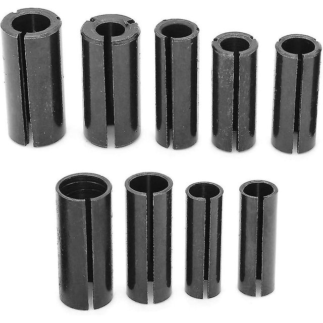 Adaptador de pinza de mandril para fresadora de carpintería - Adaptador de pinza de mandril de cortador de 9 piezas Soporte de cortador de anillo dividido YGWL