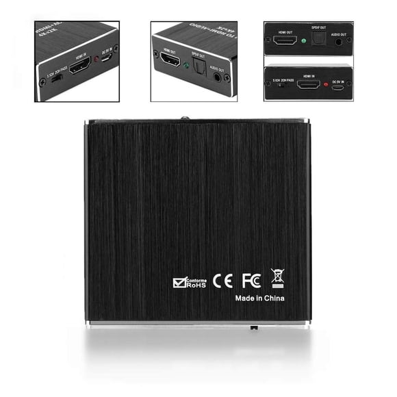 Convertidor de Audio Digital a analógico, 4K x 2K HDMI 1.4 Extractor de Audio 5.1 Adaptador de Conve