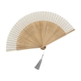 thumbnail image 1 of Abanico plegable, ventilador portátil de estilo chinoiserie, ideal para bodas y fiestas de cumpleaños. Blanco, 1 of 9