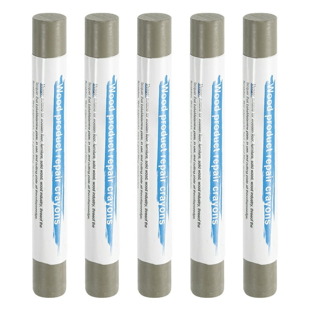 Uxcell 5pcs Wood Filler Sticks Wooden Wax Touch Up Furniture Repair Crayons for Scratch Cracks Hole Table Wood Floor, Graphite
