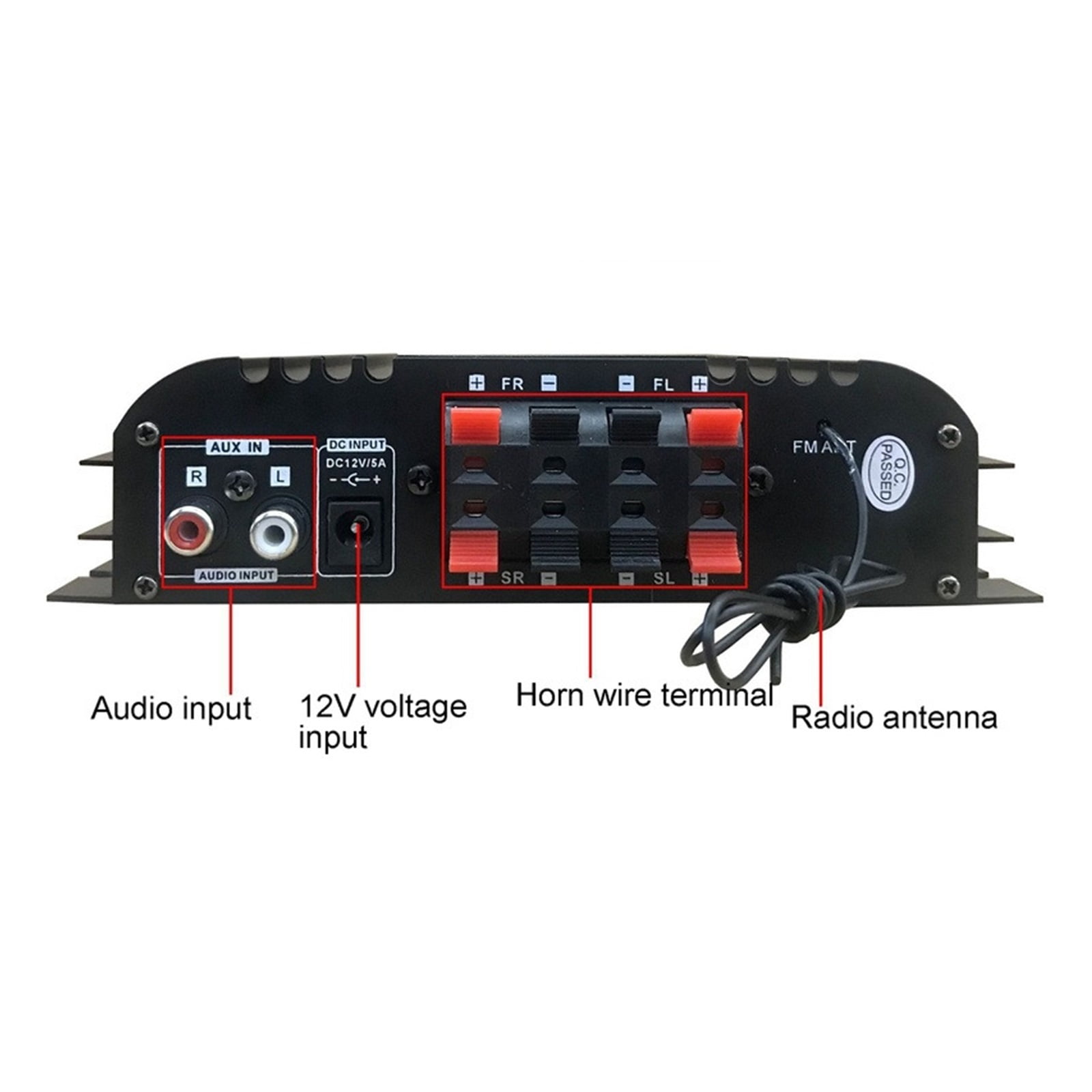 12V 4 Channel Car Amplifier Subwoofer Amplifier Stereo Box 4 Voice Channel Player Amplificador ,Super Compatibility