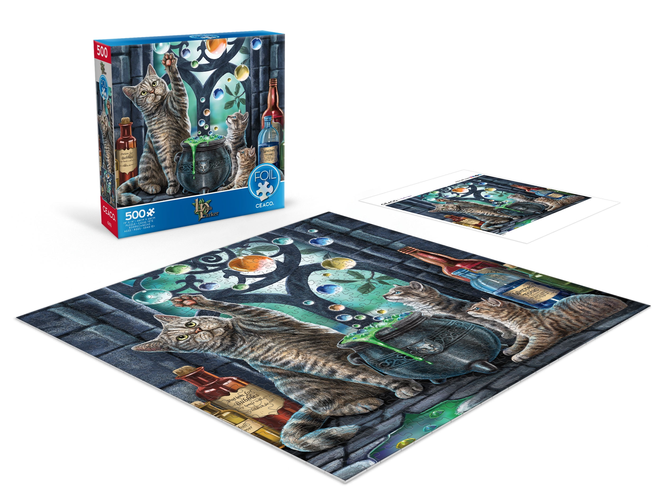 Ceaco 500 Piece Foil Lisa Parker Magical Cats Jigsaw Puzzle with