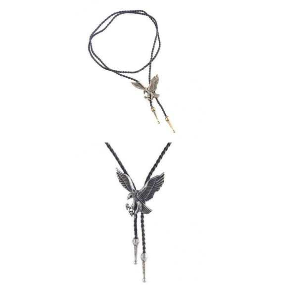 Hombres Vaquero Cuero Rodeo Bolo Tie Cordón Águila Colgante Bronce  Hombres Vaquero de material cuero Rodeo Bolo Tie Cordón águila Colga