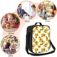 thumbnail image 5 of Lsque Light Green Plaid Sunflower Lunch Bag Lunch Box for Women Men Reusable Insulated Lunch Tote Bag,Leakproof Thermal Cooler Sack Food Handbags Case High Capacity, 5 of 9