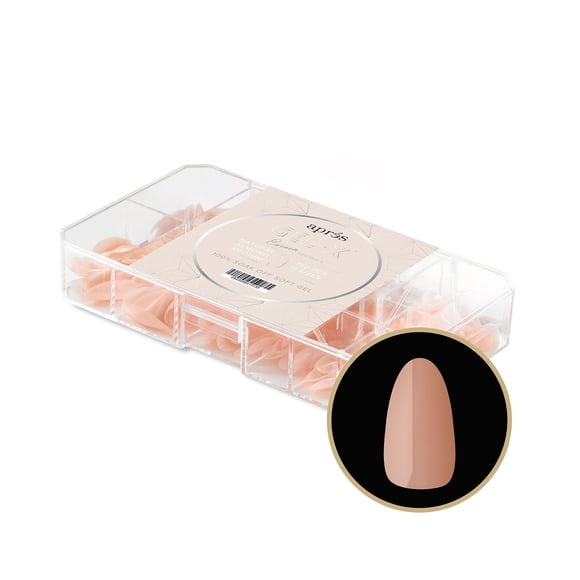 Apres Neutrals Gel-X Emma Caja de puntas de uñas 11 tamaños 00-9 Caja de puntas de gel suave (150 piezas) (Natural Almond Short 150)
