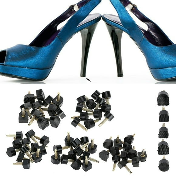 Yosoo Heel Plates, 60PCs High Heel Shoe Repair Tips Taps Dowel Lifts Replacement for Women (5 Different Size)
