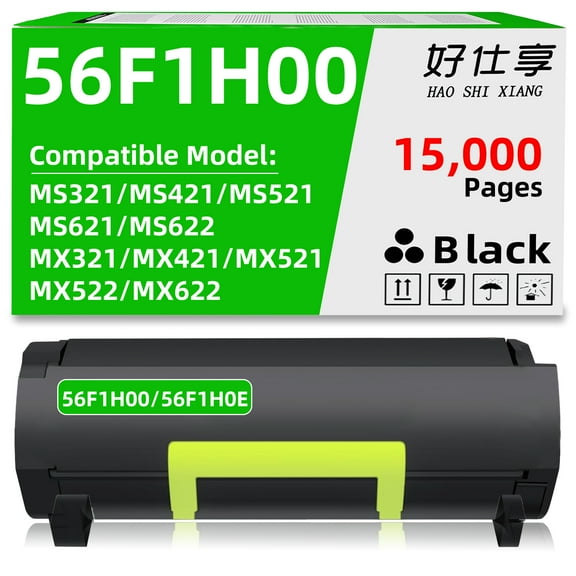 56F1H00 High Yield Toner Cartridge Replacement for Lexmark 56F1H00 56F1000 for MS321 MS421 MS521 MS621 MS622 MX321 MX421 MX521 MX522 MX622 Laser Printer[15000 Pages 1 Pack]