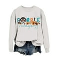 thumbnail image 4 of Fiaer Thanksgiving Sweatshirts for Women Plus Size Crew Neck Long Sleeve Pullover Letter Floral Graphic Baggy Tops White XL, 4 of 4