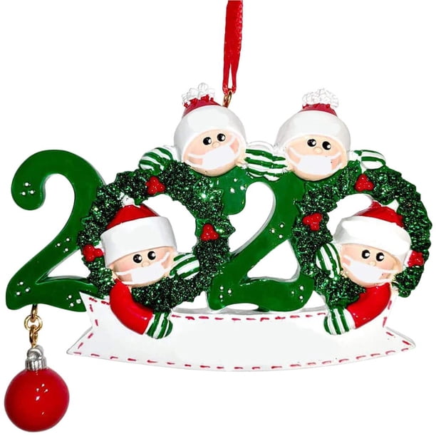 Matsuzay 2020 Venta caliente regalo de decoración de Navidad colgantes colgantes personalizados pandemia-fiesta social distanciamiento ornamento de Santa Kits de decoración para fiestas 3# Matsuzay HA000683-03B