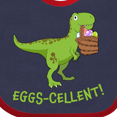 thumbnail image 4 of Inktastic Eggs-cellent Cute Easter T-Rex Dinosaur Boys or Girls Baby Bib, 4 of 4