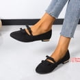 thumbnail image 5 of Women's Flats Pointed Toe Bow Knit Shoes Comfortable Dressy Suede Slip On Flat Lightweight Shallow Mouth Shoes, 5 of 9