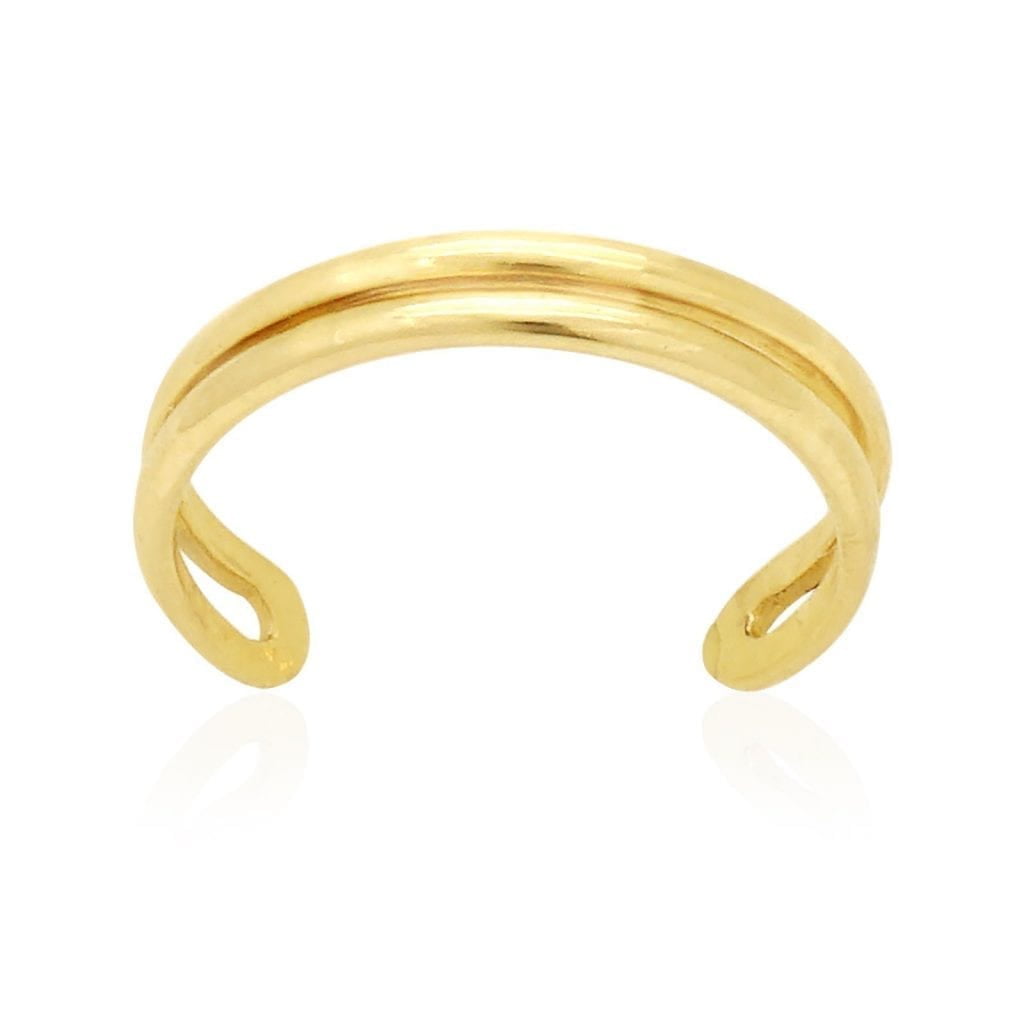 Size 11 Bonyak Jewelry 14k Two-Tone Flower Toe Ring in 14k Yellow Gold