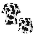 thumbnail image 5 of Qekee Milk Cow Women's Pajama Set Short Sleeve Sleepwear Summer Home Wear with Pockets Soft Short Sleeve Shirt - Milk Cow, 5 of 9