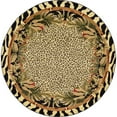 thumbnail image 1 of Unique Loom Tapis Guépard Border Design 8' x 8' Rond Ivoire/noir, 1 of 10