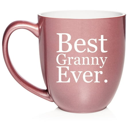

Best Granny Ever Ceramic Coffee Mug Tea Cup Gift for Her Sister Women Grandparents’ Day Wife Family Friend Pregnancy Announcement Mother’s Day Cute Birthday Grandmother (16oz Rose Gold)