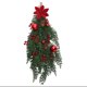 thumbnail image 1 of Árbol navideño al revés Decoración de ratán rojo montado en la pared de 60 cm --- Material del árbol navideño rojo al revés: las flores son de terciopelo la hierba es de ANGGREK Otros, 1 of 8
