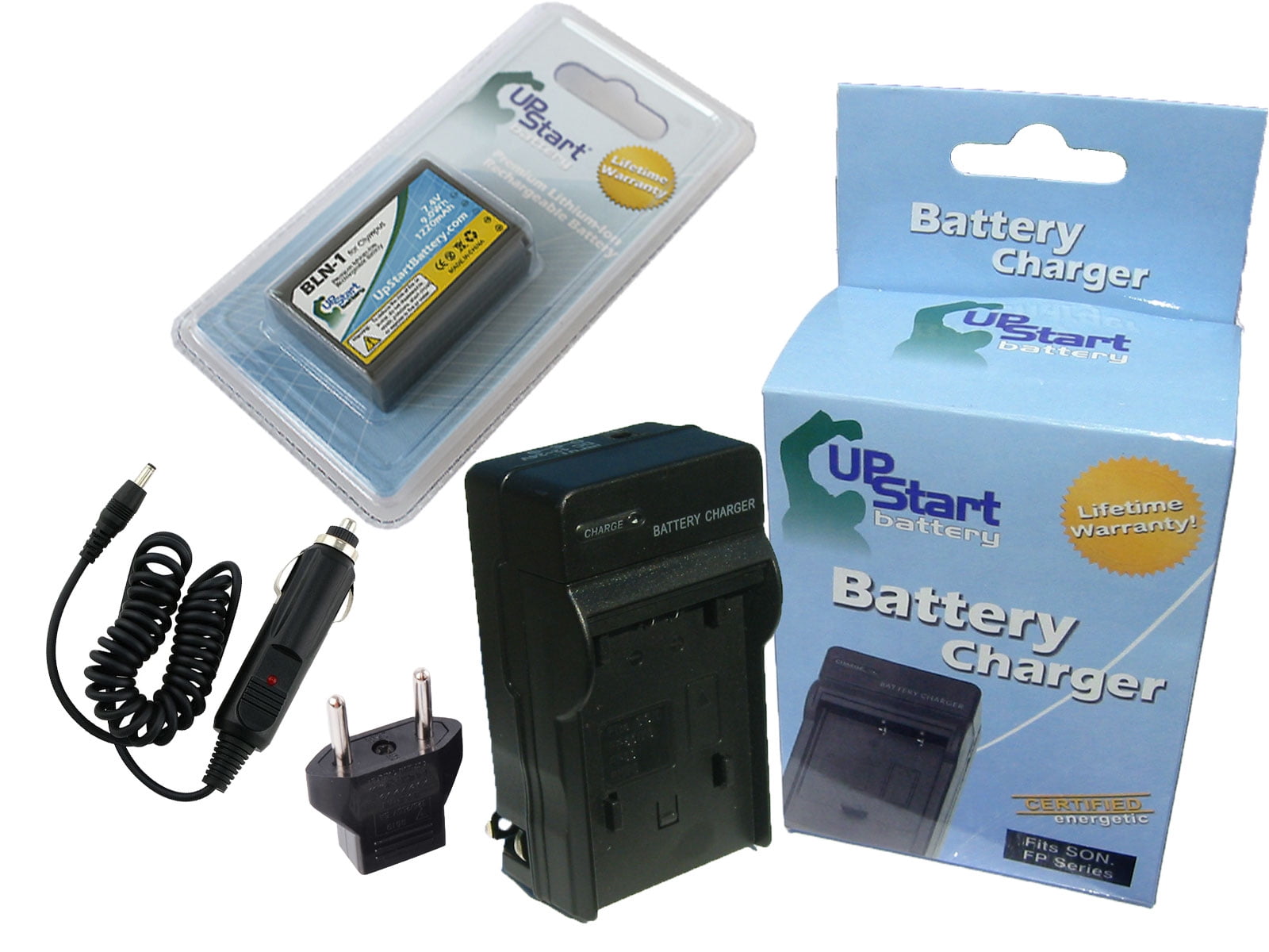 Olympus BCN1 Decoded Battery and Charger with Car Plug and EU Adapter