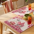 thumbnail image 4 of Valentine's Day Placemats Set of 12, Cute Gnome Romantic Pink Love Heart in Basket Linen Texture Non-Slip Place Mats Washable Table Mats for Kitchen Dining Table Decorations Indoor/Outdoor, 4 of 9