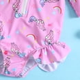 thumbnail image 6 of Spdoo Girls' Long-Sleeve One-Piece Swimsuit UPF 50+ Ruffle Cute Print Beachwear for Baby, Toddler, & Little Girls, 6 of 7