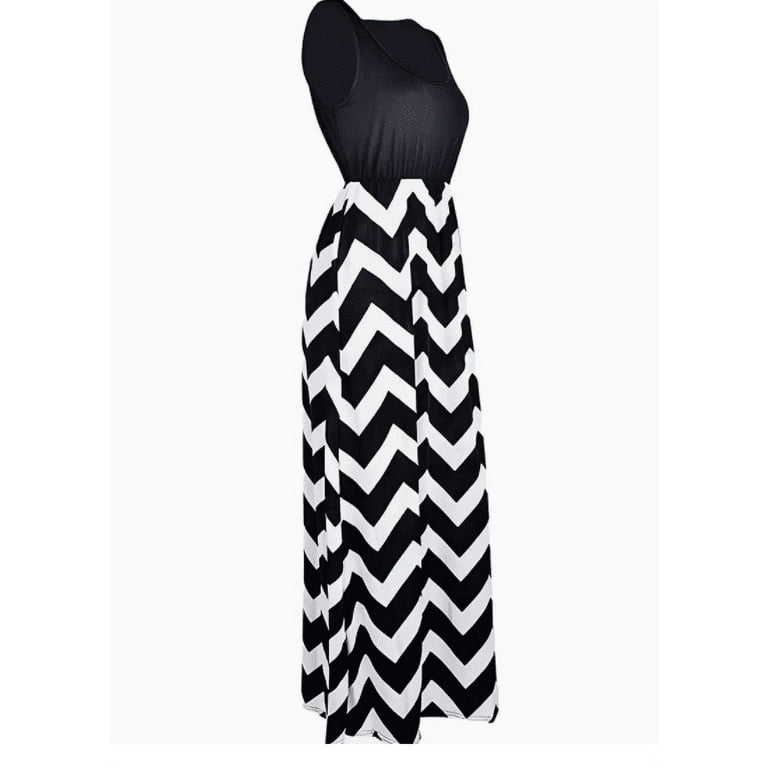 black and white striped maxi dress plus size Bold Lines Dress